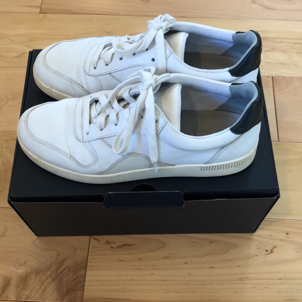 Everlane, The Court Sneaker, White/Forest, 9.5